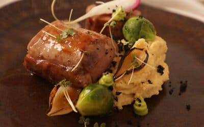 Solomillo de Cerdo a la Cerveza con Cremoso de Garbanzo